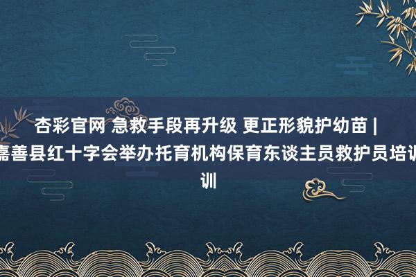杏彩官网 急救手段再升级 更正形貌护幼苗 | 嘉善县红十字会举办托育机构保育东谈主员救护员培训